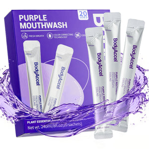 BodyAccel Purple Mouthwash - Teeth Whitening, Color Correcting Whitening Mouthwash