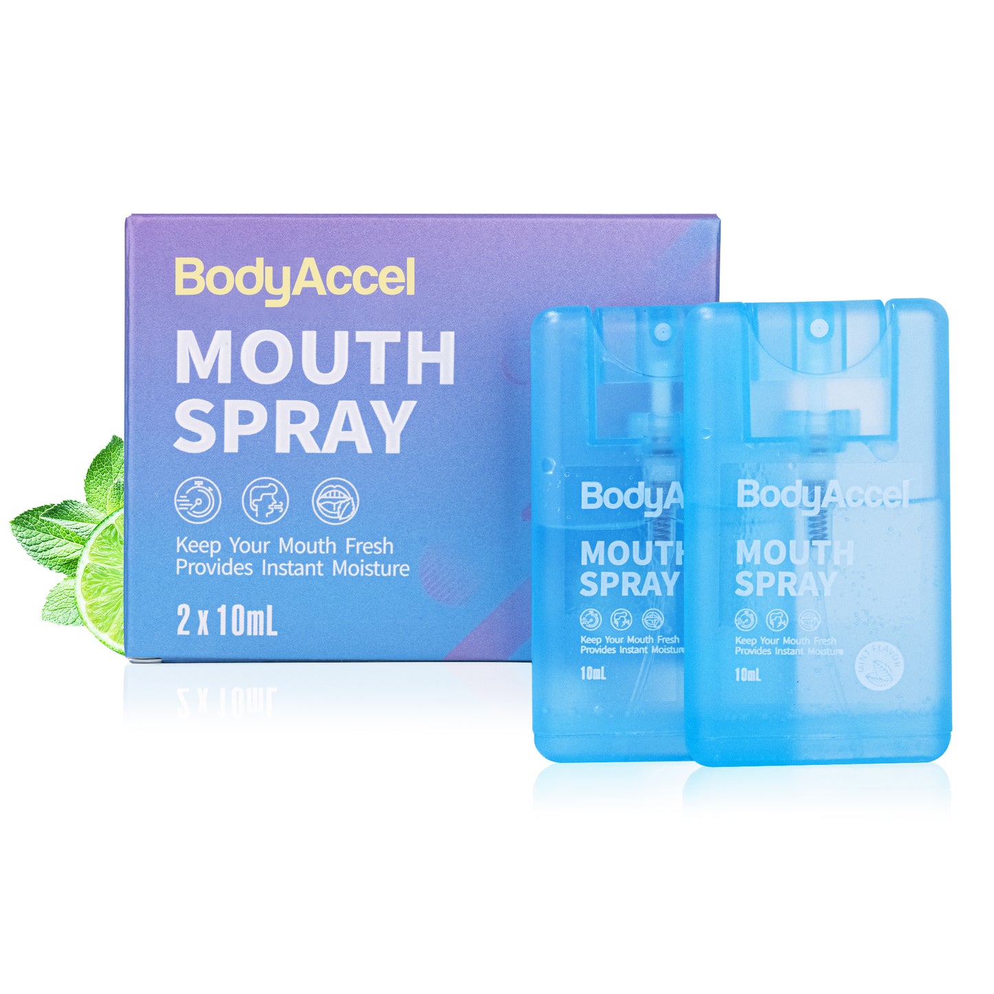 🔥🔥BodyAccel Dry Mouth Spray, Probiotic Oral Spray, Oral Spray Portable, Bad Breath for Adults - 2pc 0.7oz, Fast Acting, Non-Acidic, Long-Lasting Fresh