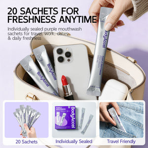 BodyAccel Purple Mouthwash - Teeth Whitening, Color Correcting Whitening Mouthwash