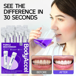 BodyAccel Purple Mouthwash - Teeth Whitening, Color Correcting Whitening Mouthwash